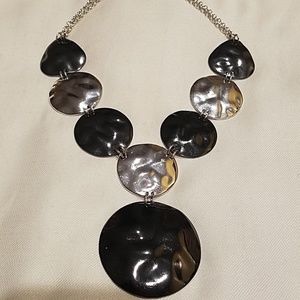 Silver and charcoal necklace